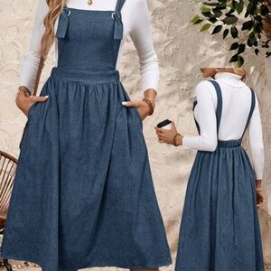 Blue Denim Pinafore Dress